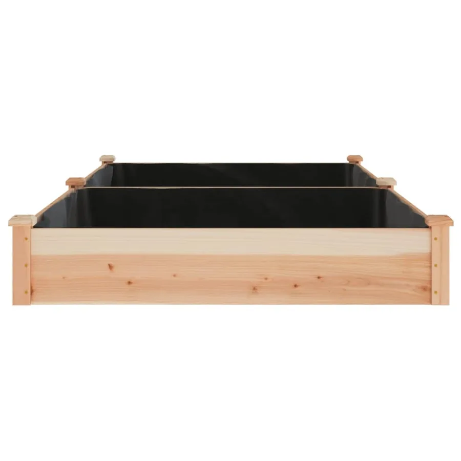 Lit surélevé de jardin doublure 240x120x25 cm bois massif sapin - 5