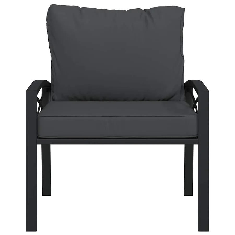 Chaises de jardin avec coussins gris lot de 2 68x76x79 cm acier - 4