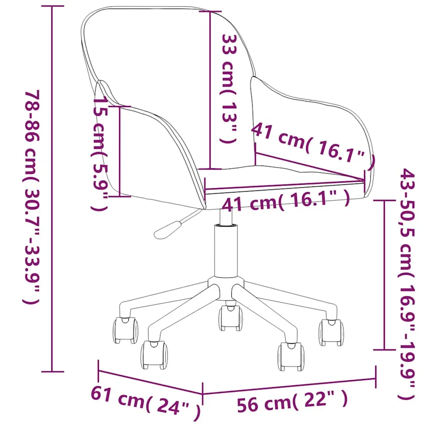 Chaises pivotantes à manger lot de 2 Crème Velours - 10