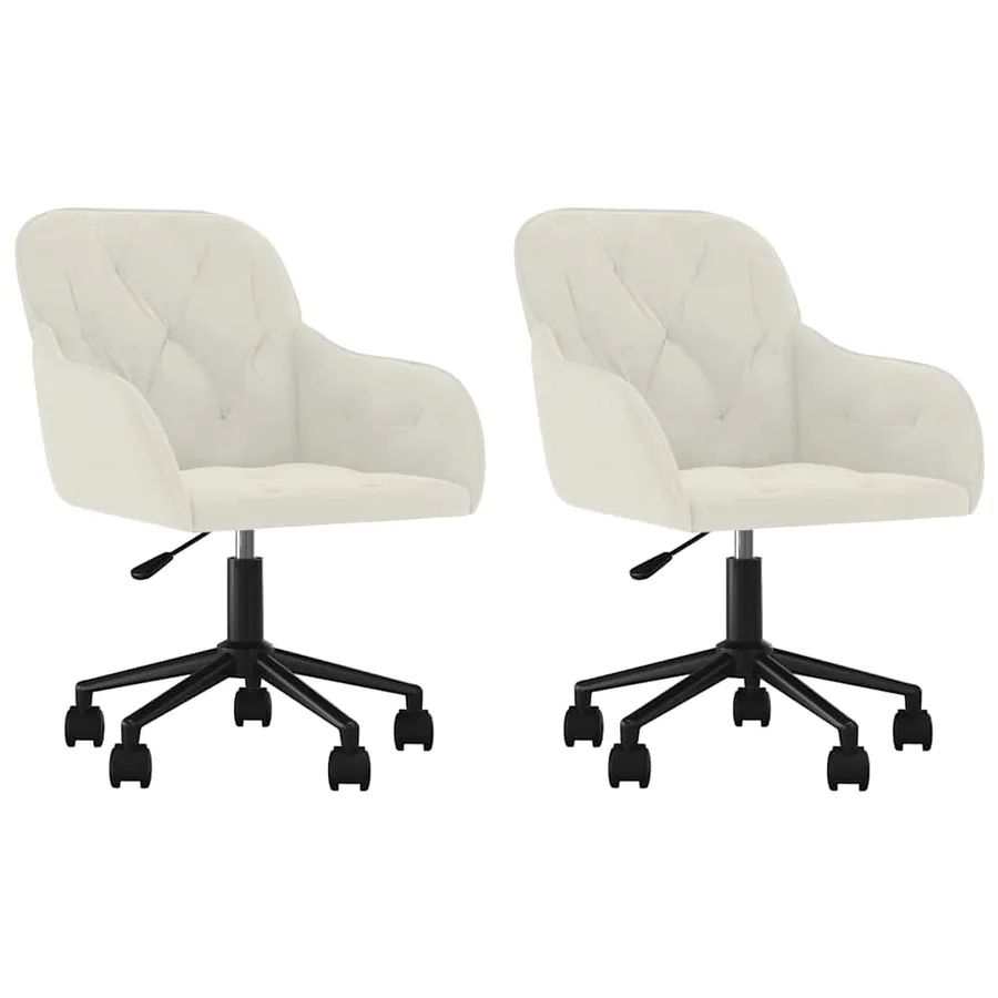 Chaises pivotantes à manger lot de 2 Crème Velours - 2