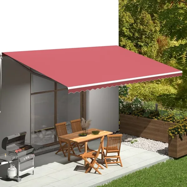 Tissu de remplacement pour auvent bordeaux rouge 6x3,5 m polyester