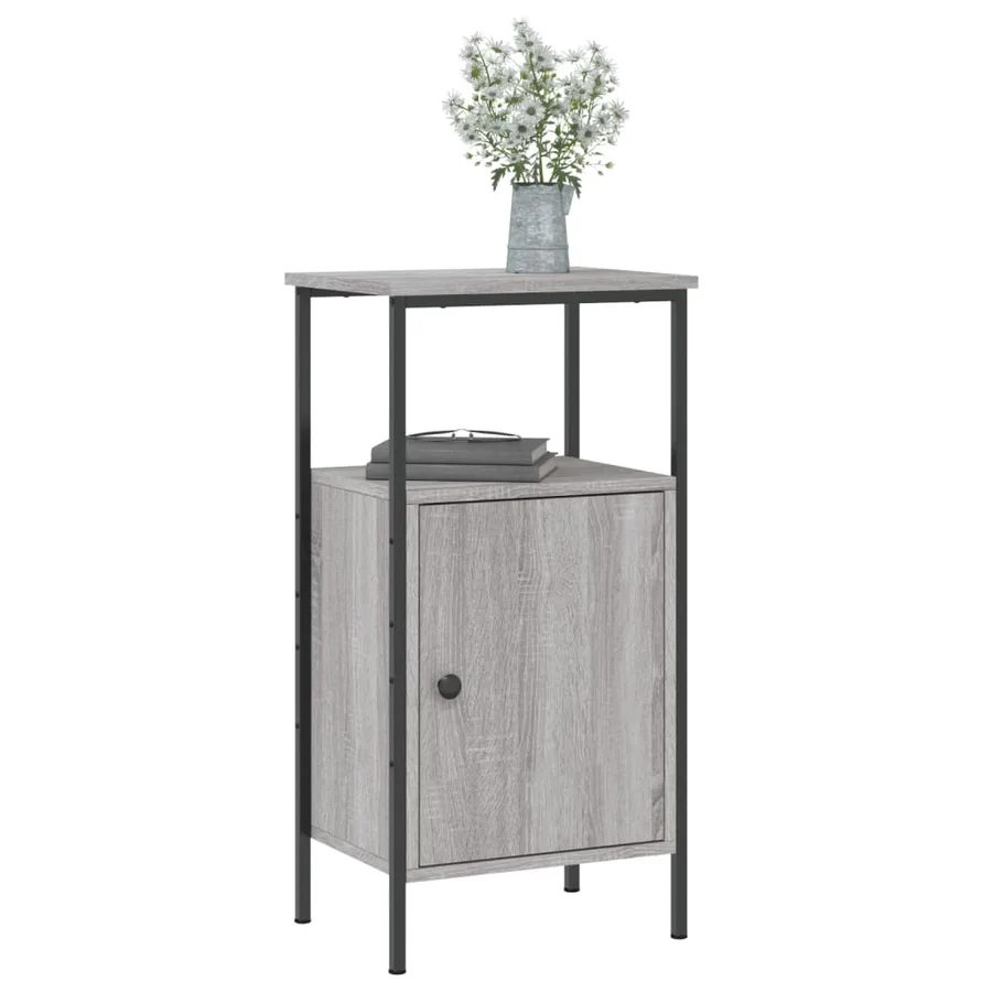Table de chevet sonoma gris 41x31x80 cm bois d'ingénierie - 7