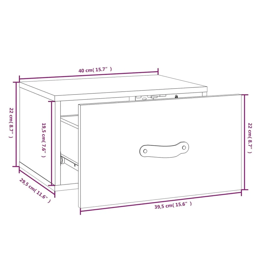 Tables de chevet murales 2 pcs Blanc 40x29,5x22 cm - 10
