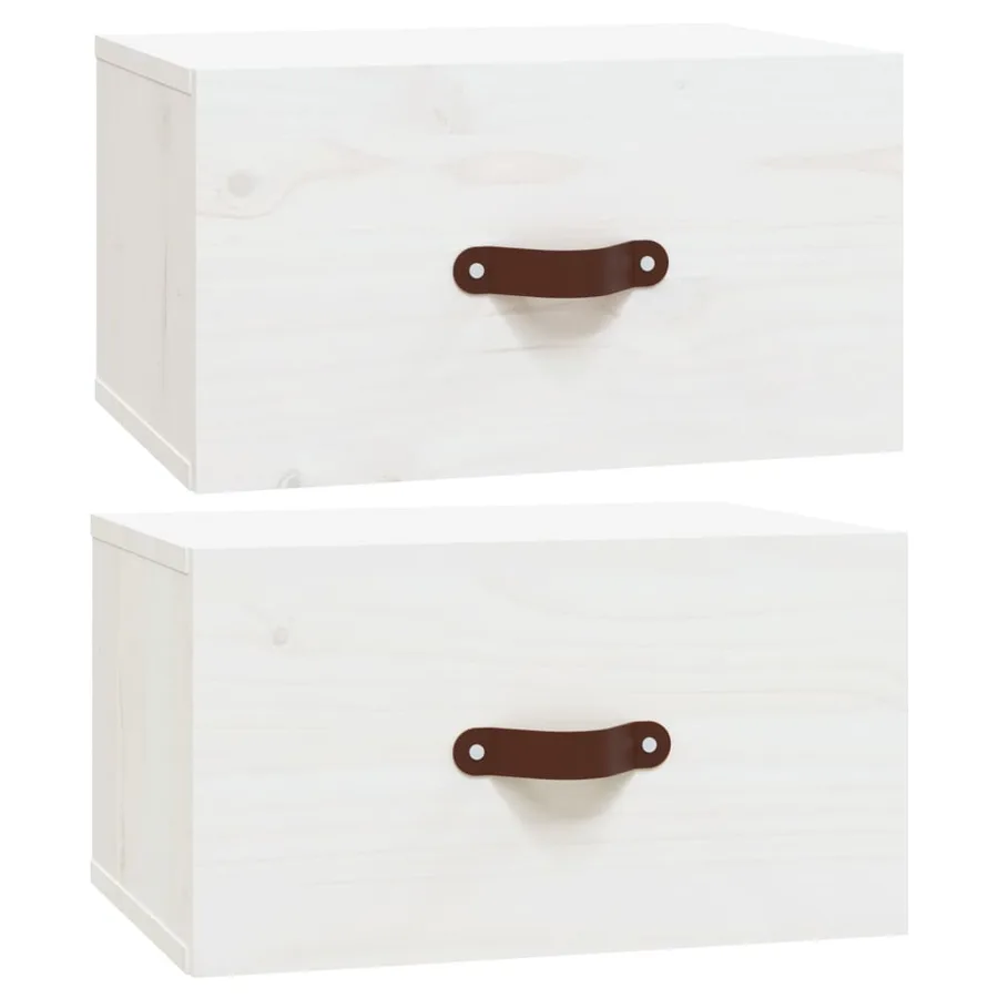 Tables de chevet murales 2 pcs Blanc 40x29,5x22 cm - 2