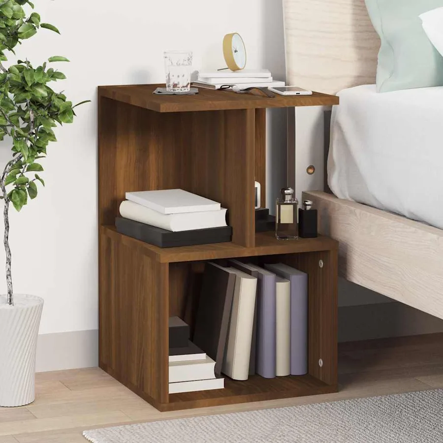 Tables de chevet 2pcs Chêne marron 35x35x55cm Bois d'ingénierie - 3