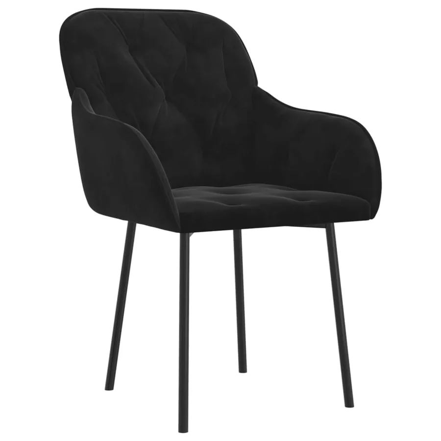 Chaises à manger lot de 2 Noir Velours - 3