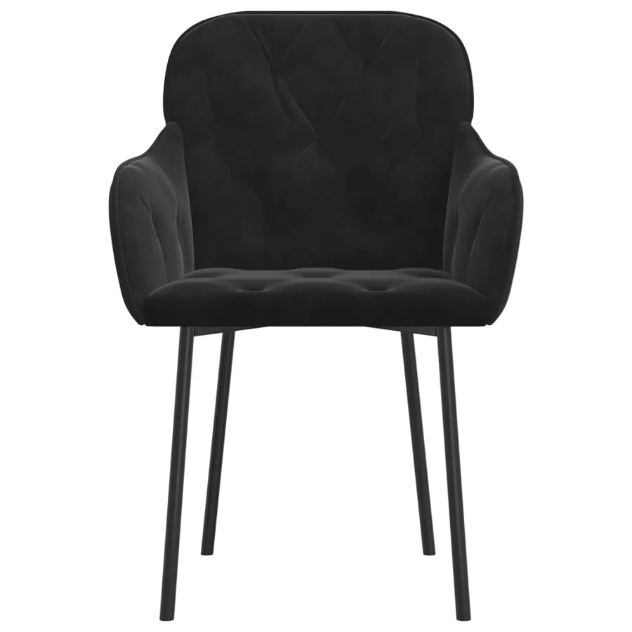 Chaises à manger lot de 2 Noir Velours - 4