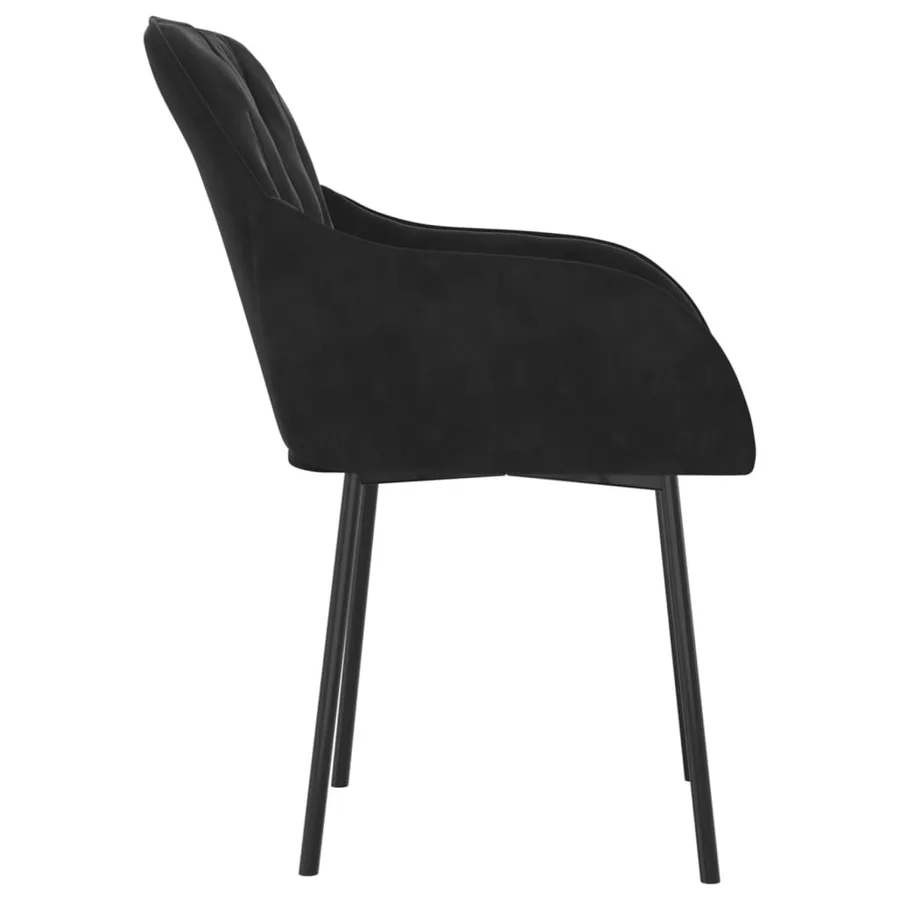 Chaises à manger lot de 2 Noir Velours - 5