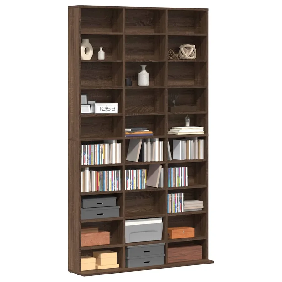 Armoire à CD Chêne marron 102x23x177,5 cm Bois d'ingénierie - 3