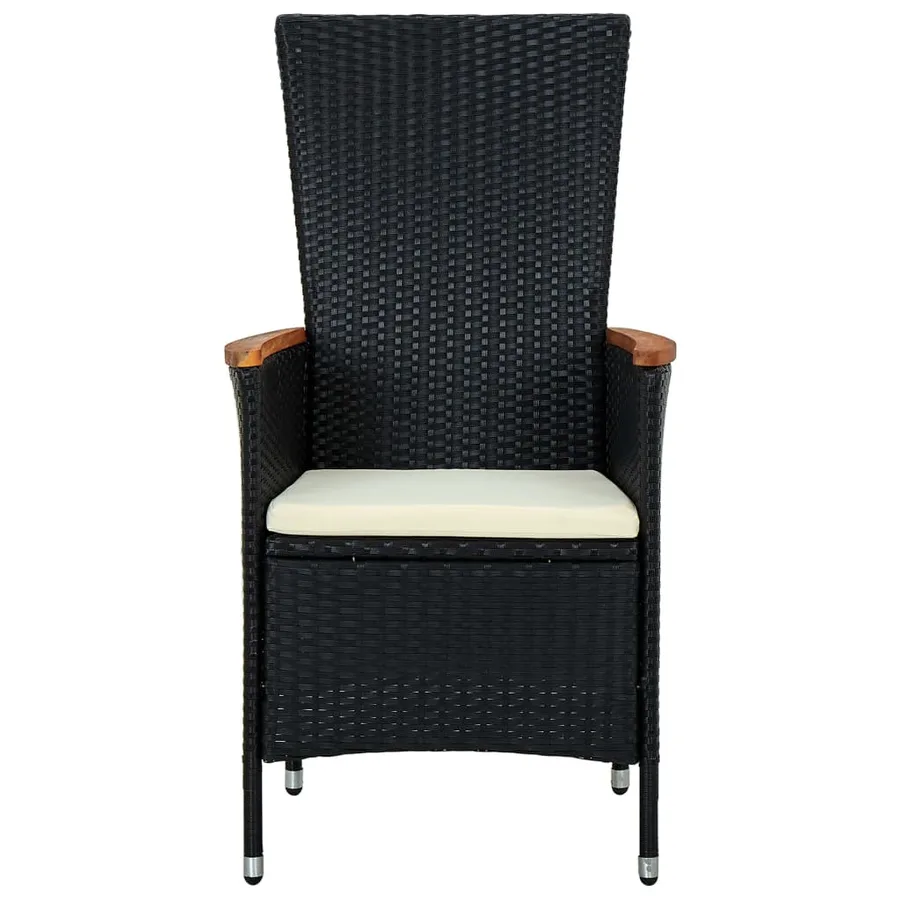 Ensemble à manger d'extérieur 7pcs Résine tressée acacia Noir - 13