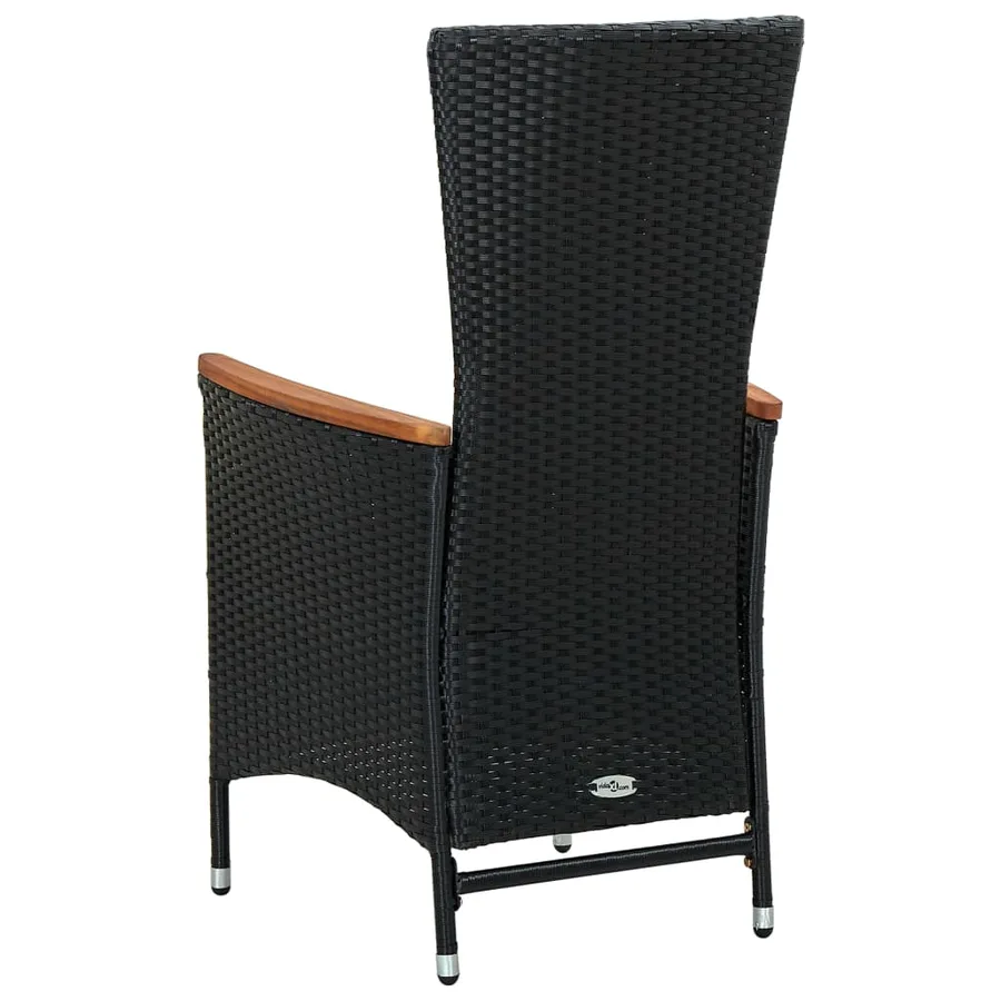 Ensemble à manger d'extérieur 7pcs Résine tressée acacia Noir - 14