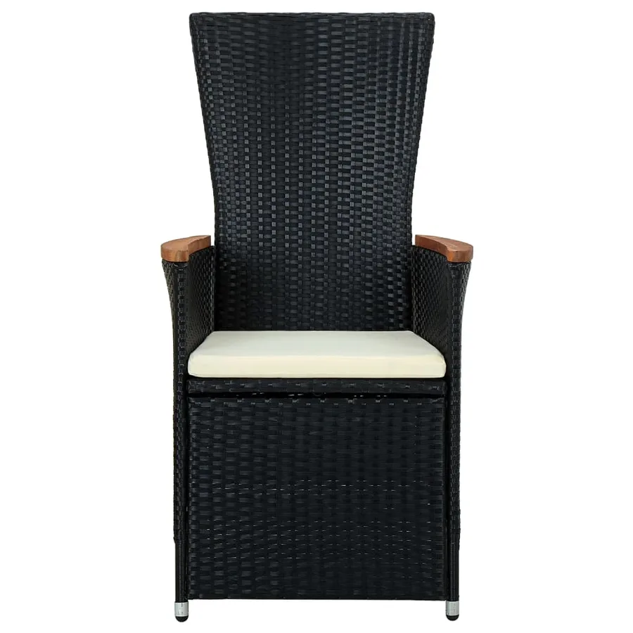 Ensemble à manger d'extérieur 7pcs Résine tressée acacia Noir - 16