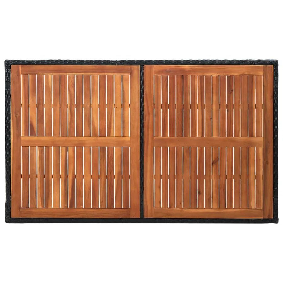 Ensemble à manger d'extérieur 7pcs Résine tressée acacia Noir - 8