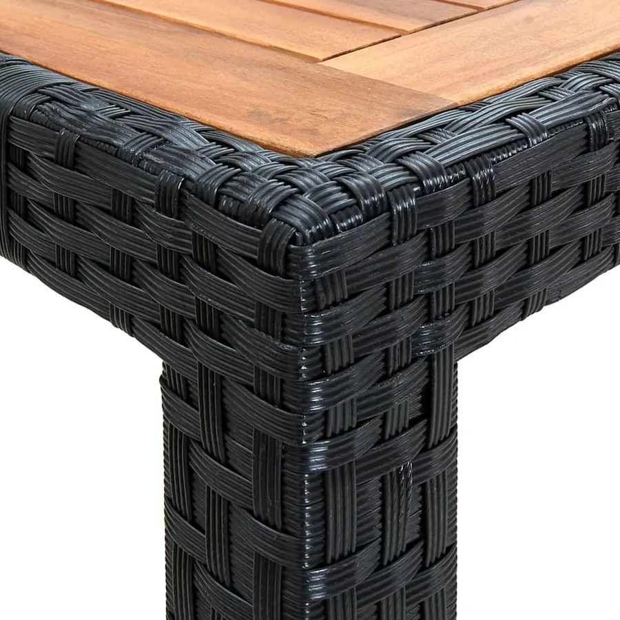 Ensemble à manger d'extérieur 7pcs Résine tressée acacia Noir - 9