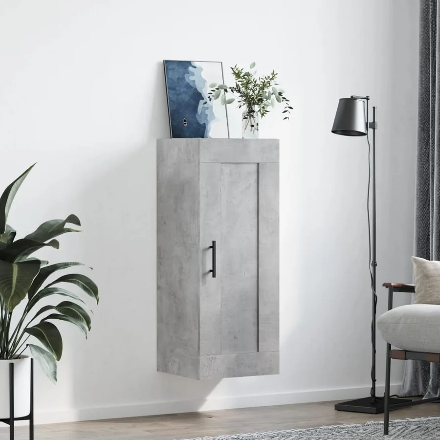 Armoire murale gris béton 34,5x34x90 cm bois d'ingénierie - 3