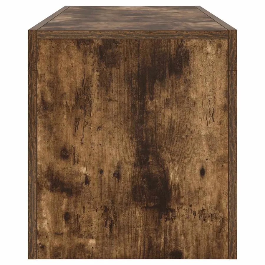 Meuble TV avec lumières LED chêne fumé 120x35x40 cm - 8