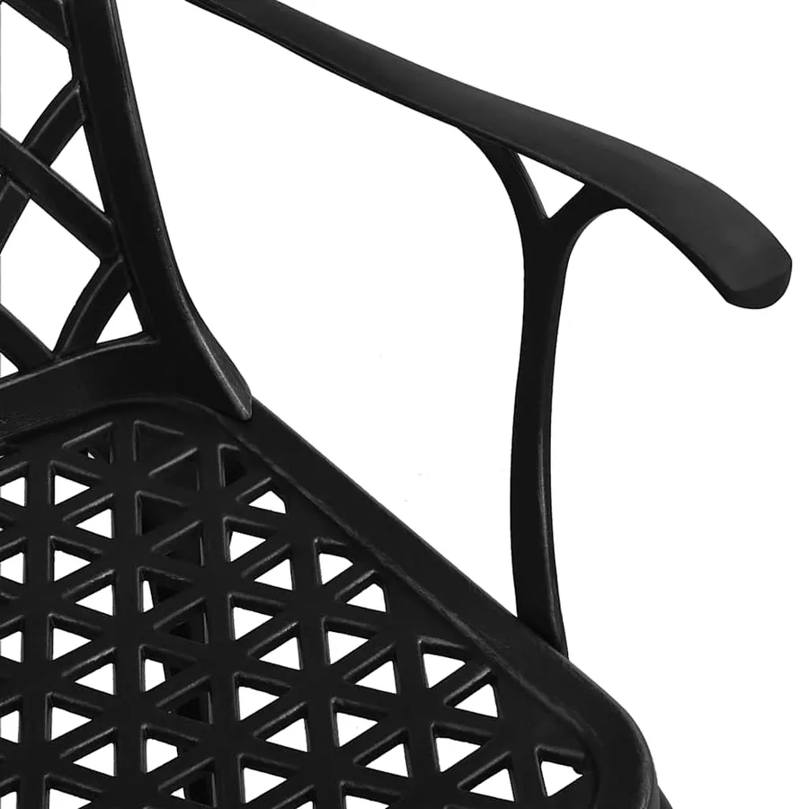 Ensemble de bistro 3 pcs Aluminium coulé Noir - 4