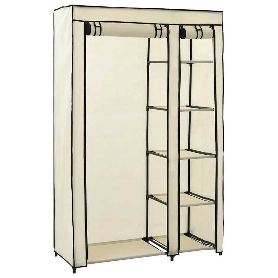 Garde-robes pliables 2 pcs Crème 110x45x175 cm Tissu - 4