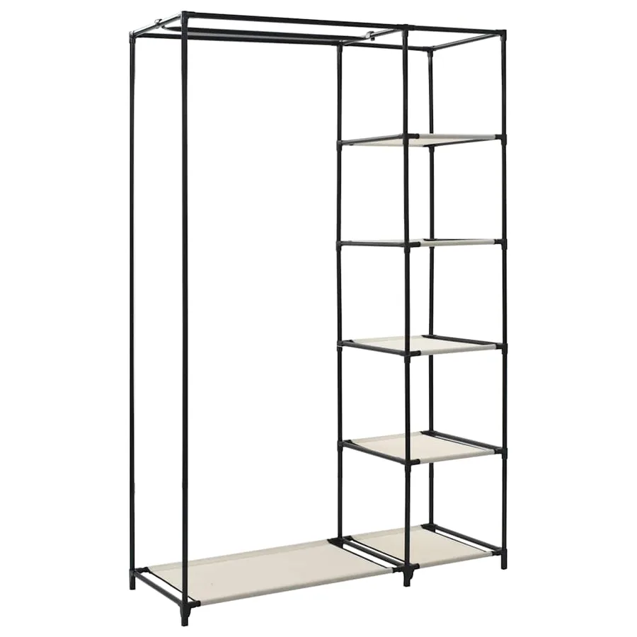 Garde-robes pliables 2 pcs Crème 110x45x175 cm Tissu - 7