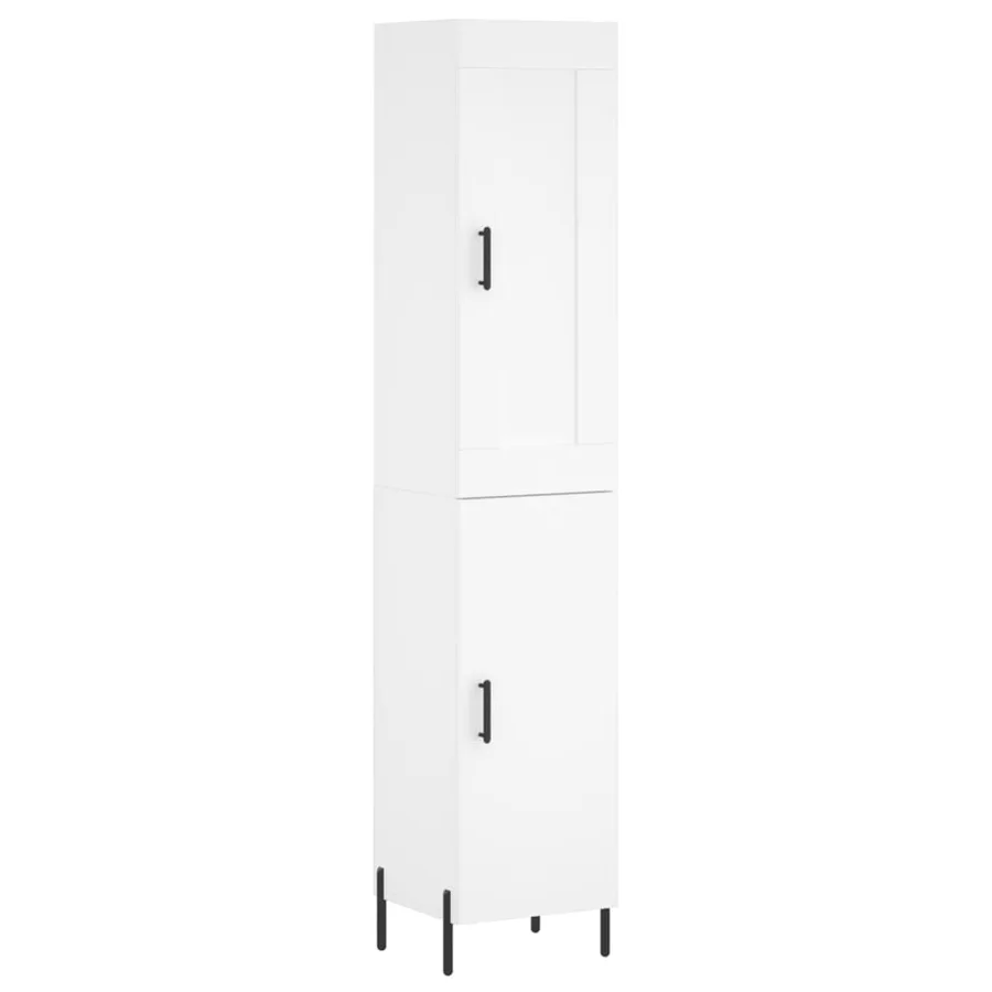 Buffet haut Blanc 34,5x34x180 cm Bois d'ingénierie - 2