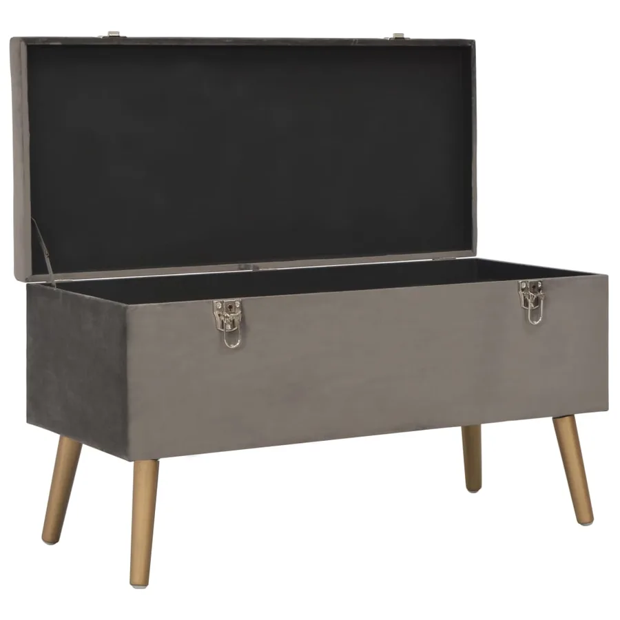 Tabourets de rangement lot de 3 Gris Velours - 12