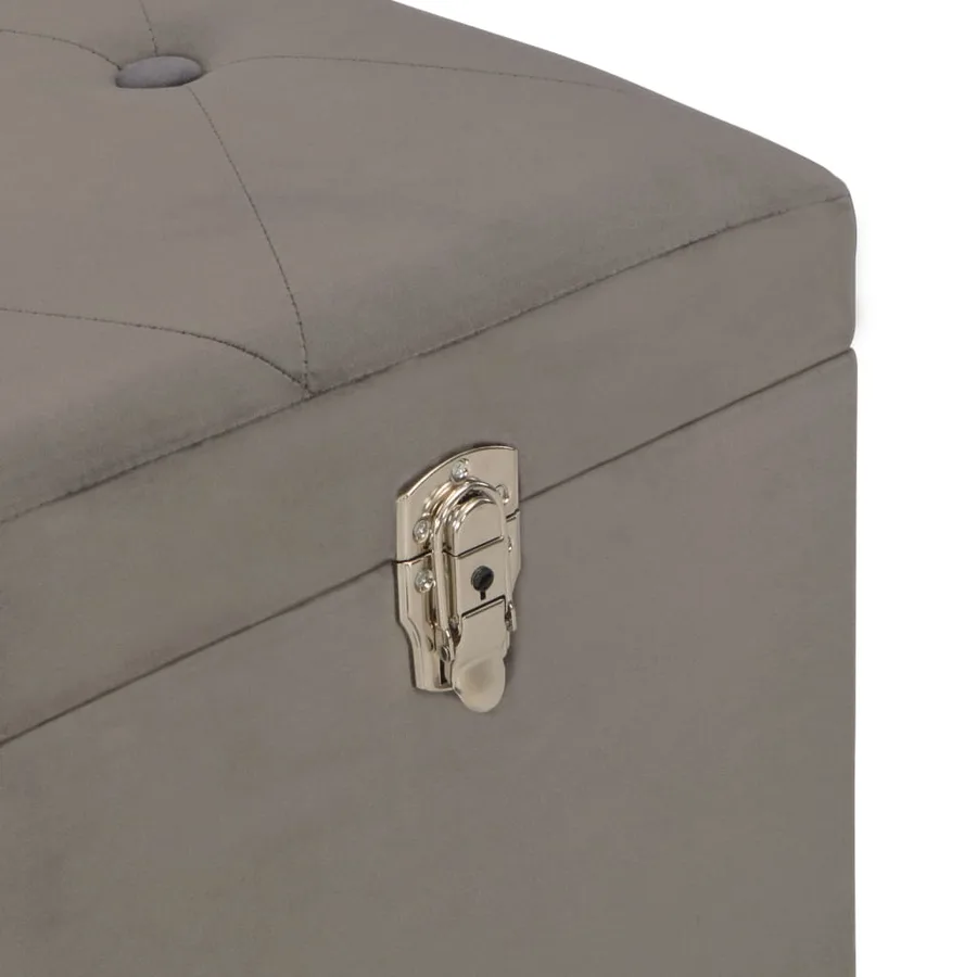 Tabourets de rangement lot de 3 Gris Velours - 16
