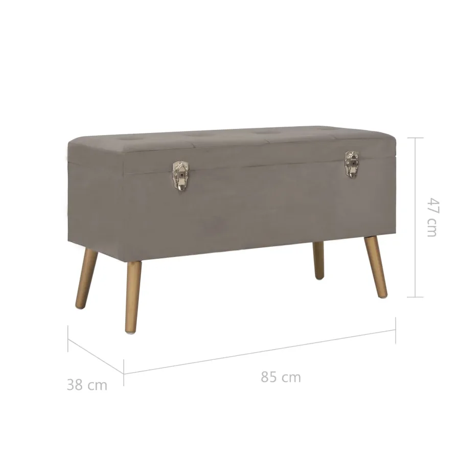 Tabourets de rangement lot de 3 Gris Velours - 18