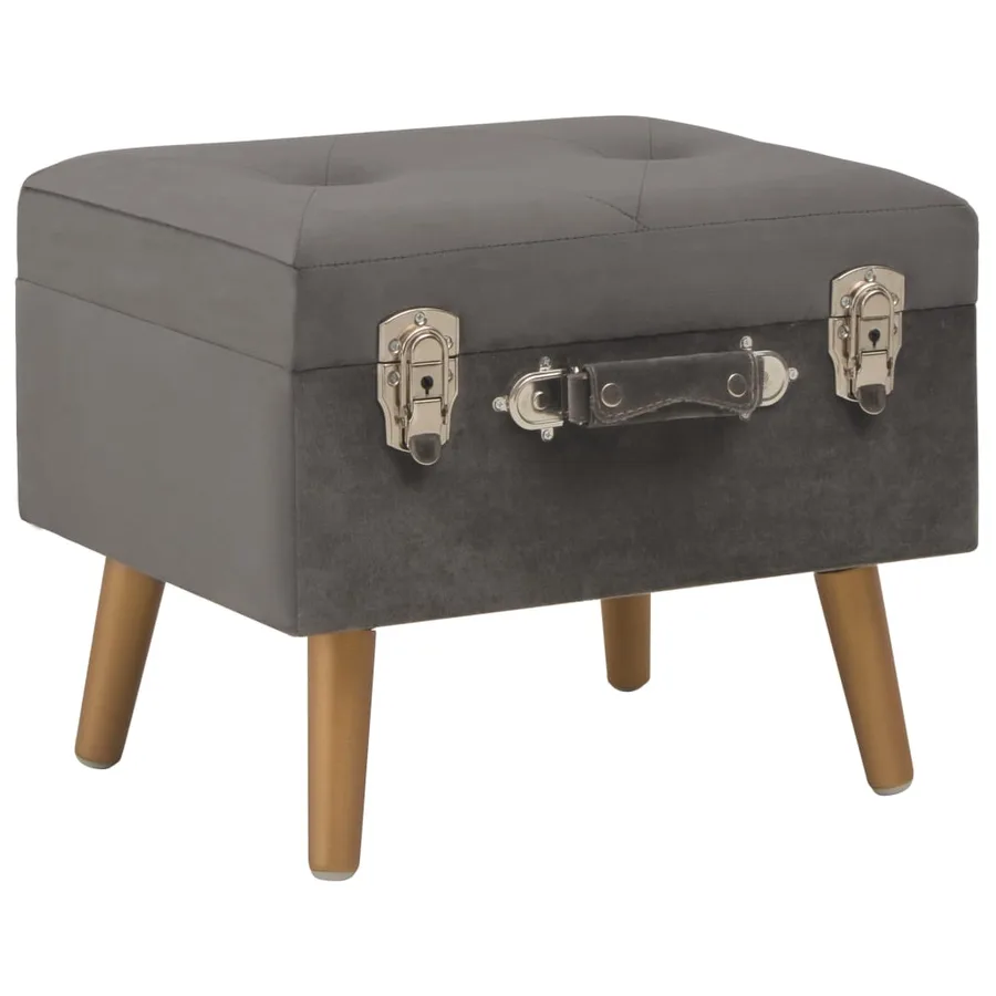 Tabourets de rangement lot de 3 Gris Velours - 2