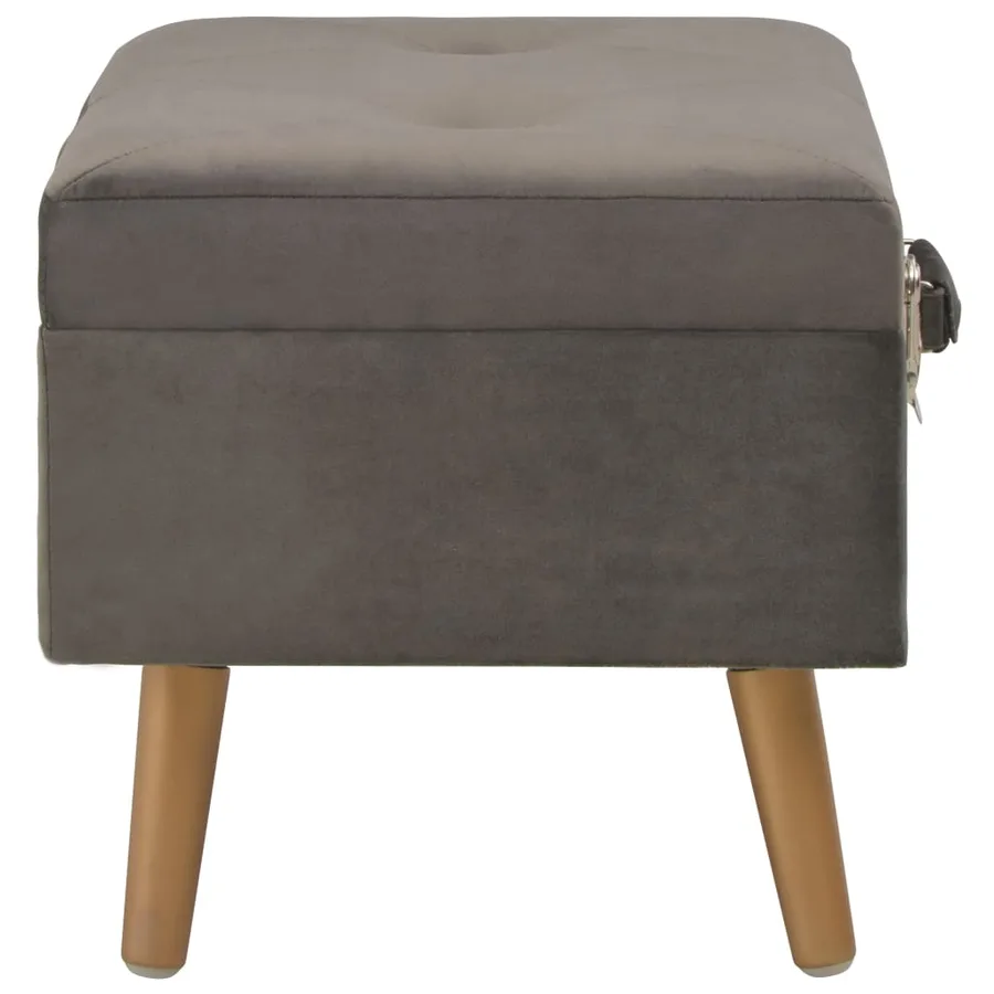 Tabourets de rangement lot de 3 Gris Velours - 5