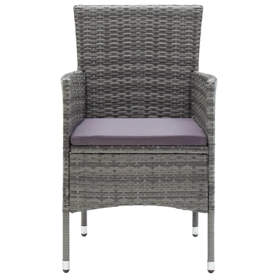 Ensemble à manger de jardin et coussins 9 pcs Poly rotin Gris - 13
