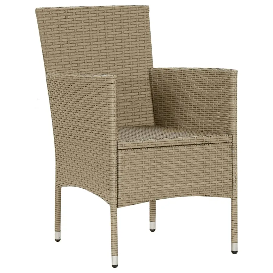 Ensemble à manger de jardin et coussins 9 pcs Poly rotin Beige - 6