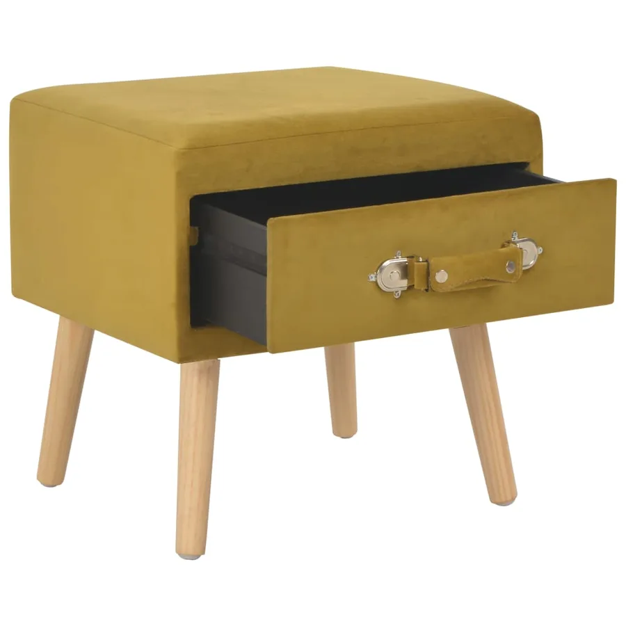 Table de chevet Moutarde 40x35x40 cm Velours - 2