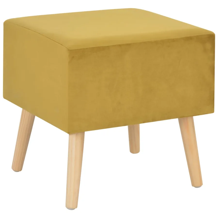 Table de chevet Moutarde 40x35x40 cm Velours - 3