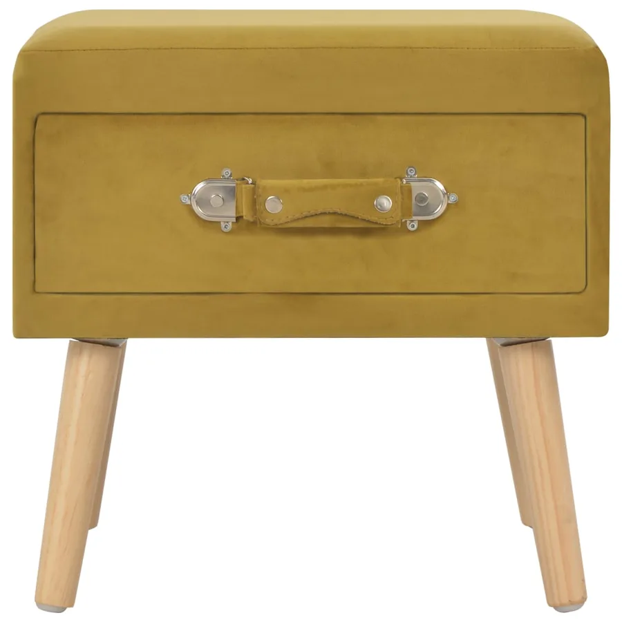 Table de chevet Moutarde 40x35x40 cm Velours - 4