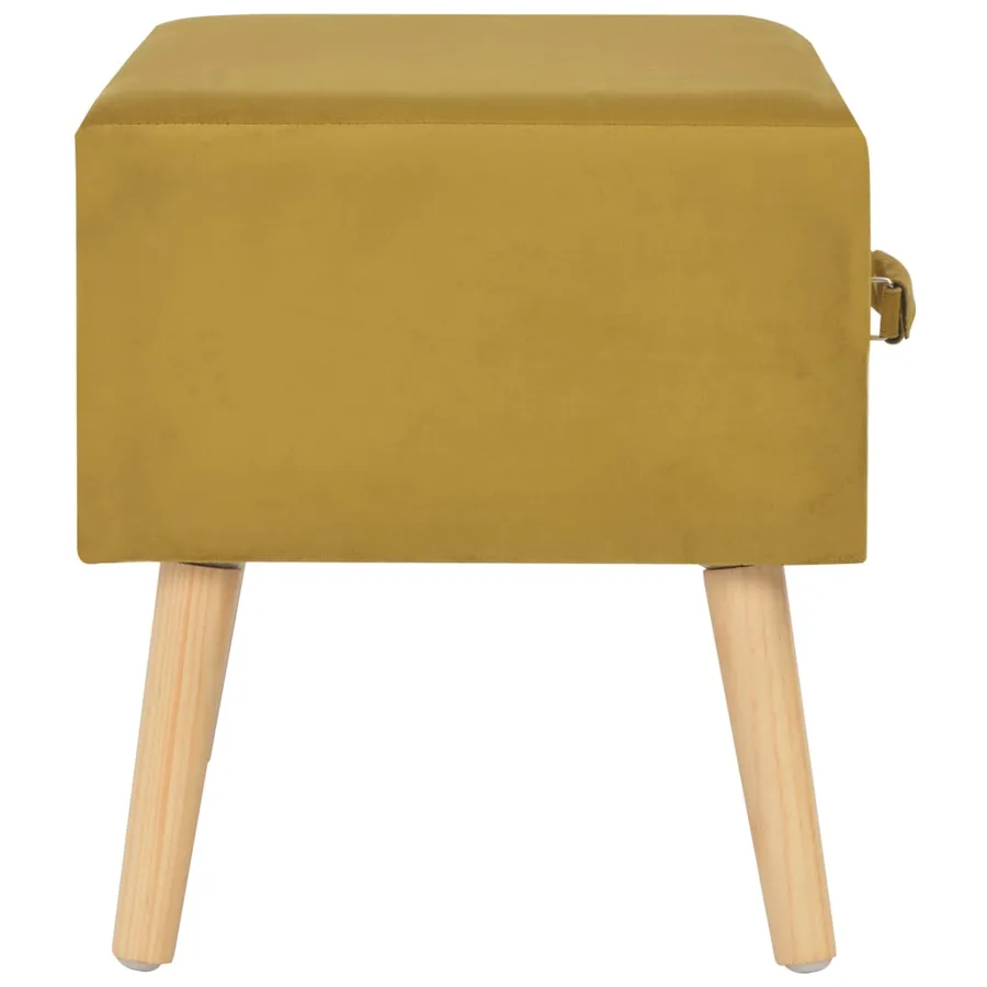 Table de chevet Moutarde 40x35x40 cm Velours - 5