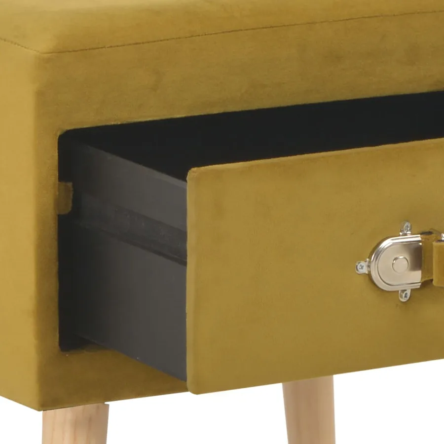 Table de chevet Moutarde 40x35x40 cm Velours - 6