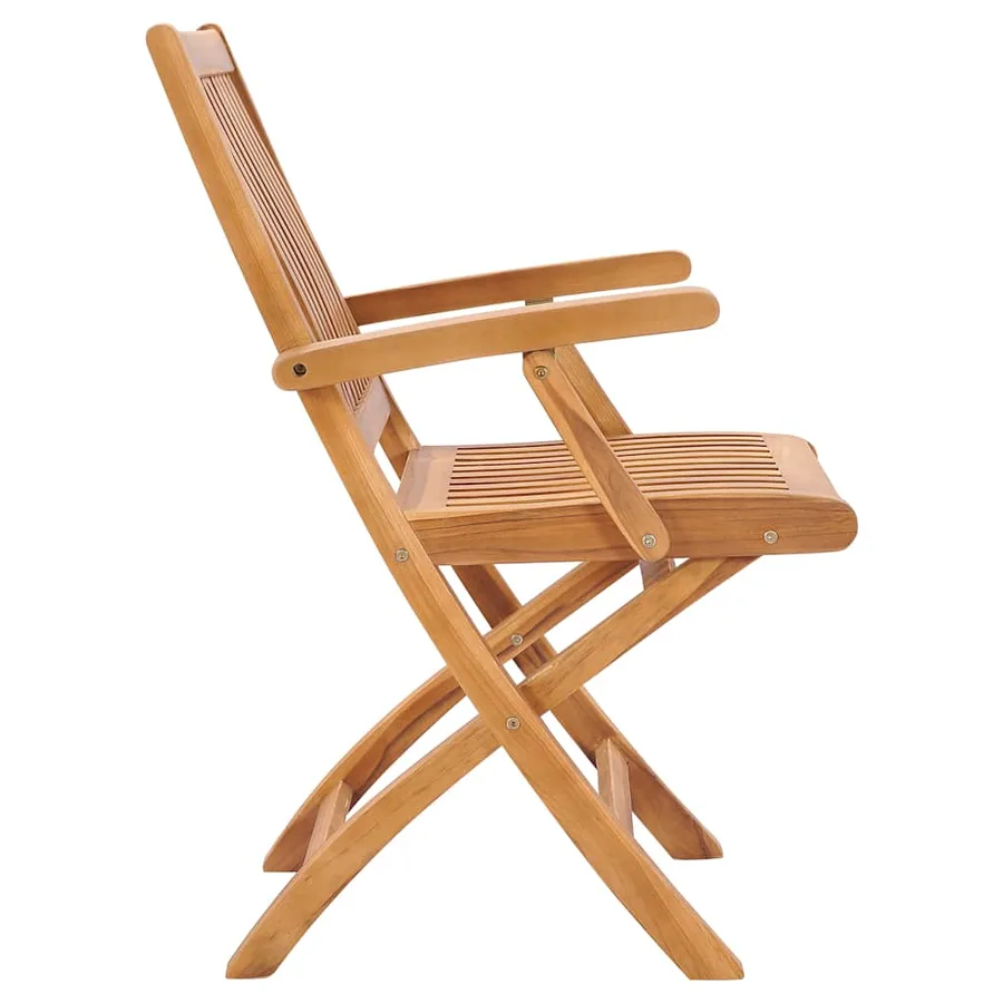 Chaises de jardin pliables lot de 2 Bois de teck massif - 4
