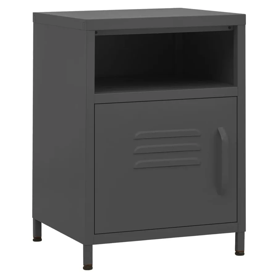 Table de chevet Anthracite 35x35x51 cm Acier - 2