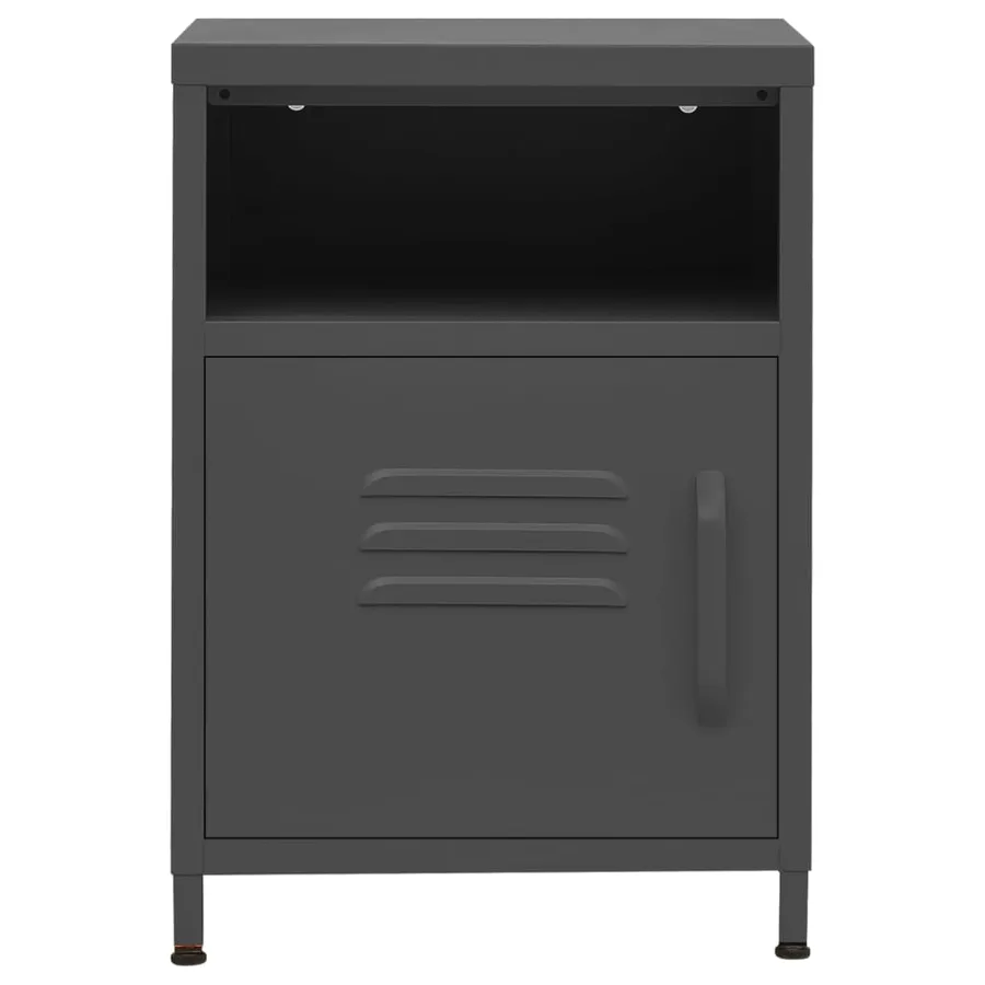 Table de chevet Anthracite 35x35x51 cm Acier - 3