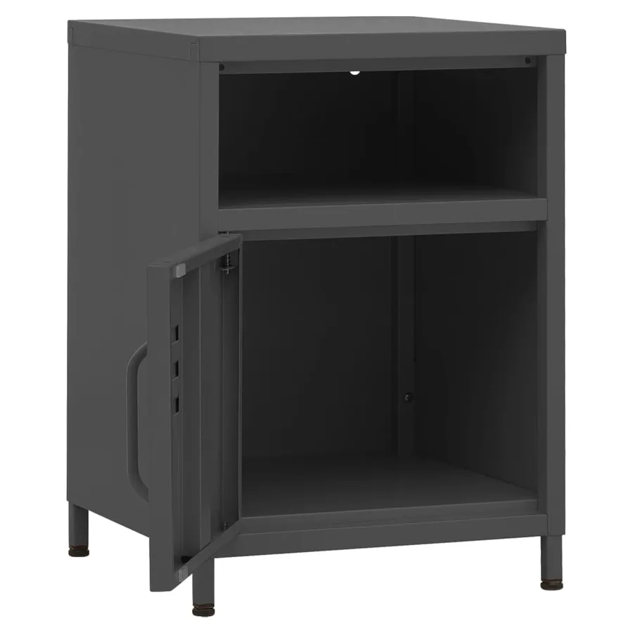 Table de chevet Anthracite 35x35x51 cm Acier - 6