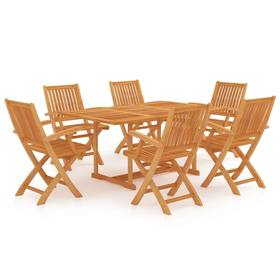 Ensemble à manger de jardin 7 pcs Bois de teck massif - 2