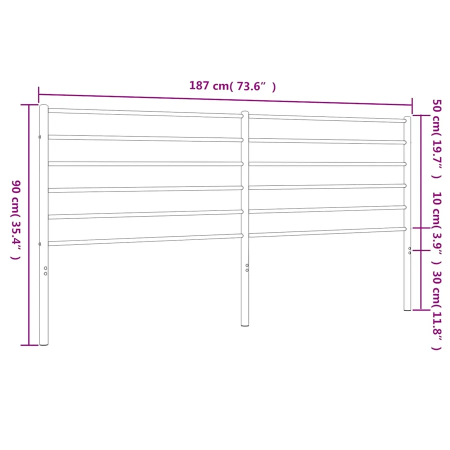 Tête de lit de remplacement métal noir 180 cm - 7