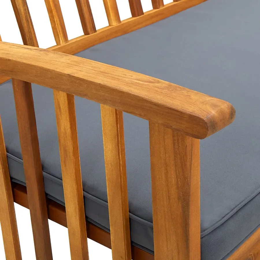 Banc de jardin avec coussin 147 cm Bois d'acacia massif - 7