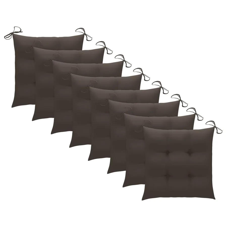 Chaises pliables de jardin avec coussins lot de 8 Teck solide - 18