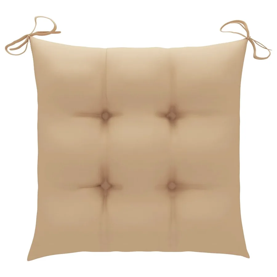 Chaises pliables de jardin avec coussins lot de 8 Teck solide - 9