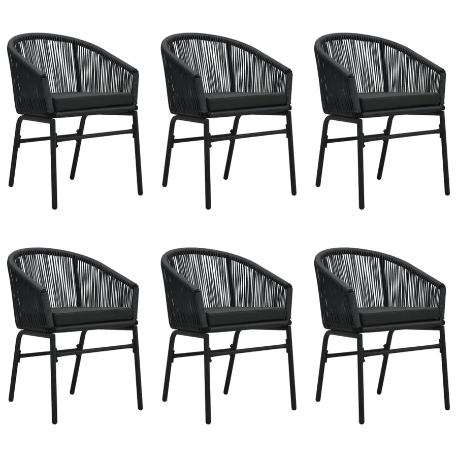 Ensemble à manger de jardin 7 pcs Noir - 3