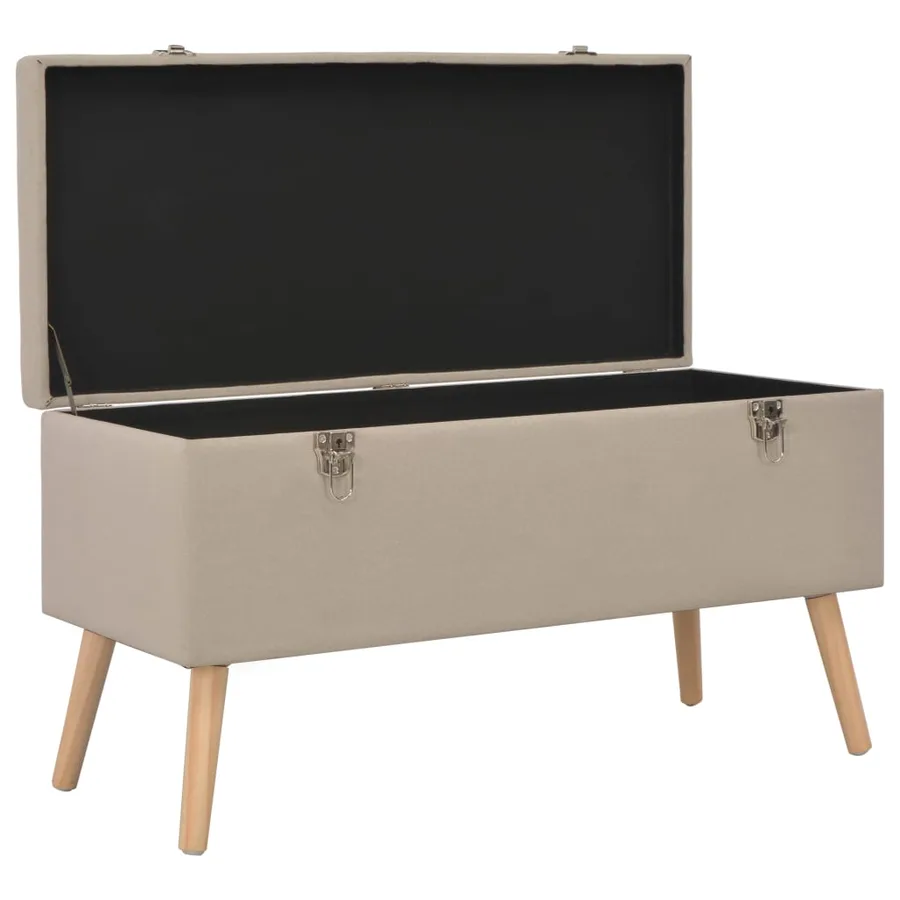 Tabourets de rangement lot de 3 Beige Tissu - 14
