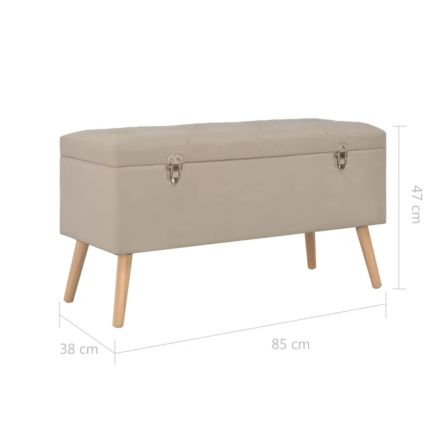 Tabourets de rangement lot de 3 Beige Tissu - 18