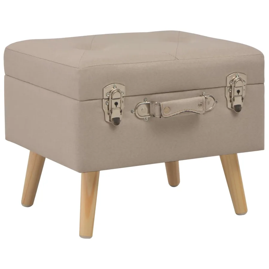 Tabourets de rangement lot de 3 Beige Tissu - 2