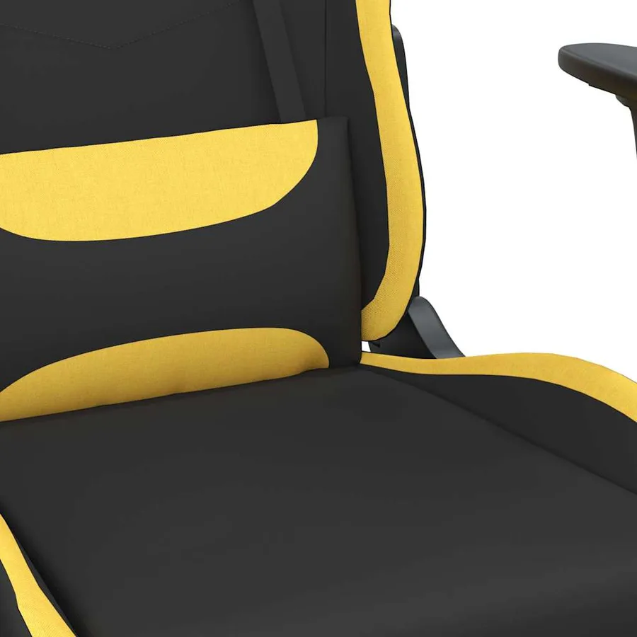 Chaise de jeu de massage avec repose-pied Noir et jaune Tissu - 7